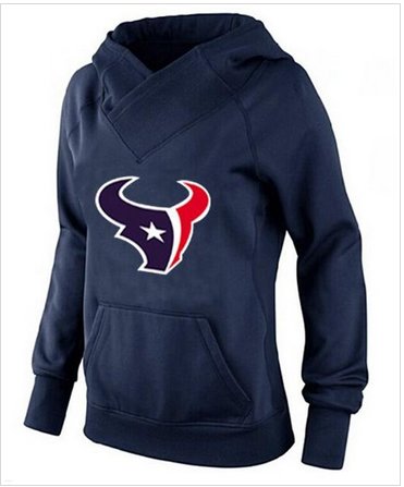 Women's Houston Texans Logo Pullover Hoodie Navy Blue