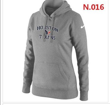 Women's NEW Houston Texans Heart & Soul Pullover Hoodie Light Grey