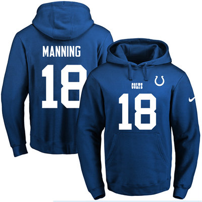 Nike Colts #18 Peyton Manning Royal Blue Name & Number Pullover NFL Hoodie Nike Colts #18 Peyton Manning Royal Blue Name & Number Pullover NFL Hoodie