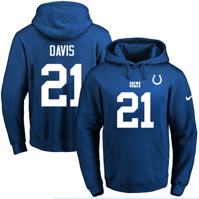 Nike Colts #21 Vontae Davis Royal Blue Name & Number Pullover NFL Hoodie Nike Colts #21 Vontae Davis Royal Blue Name & Number Pullover NFL Hoodie