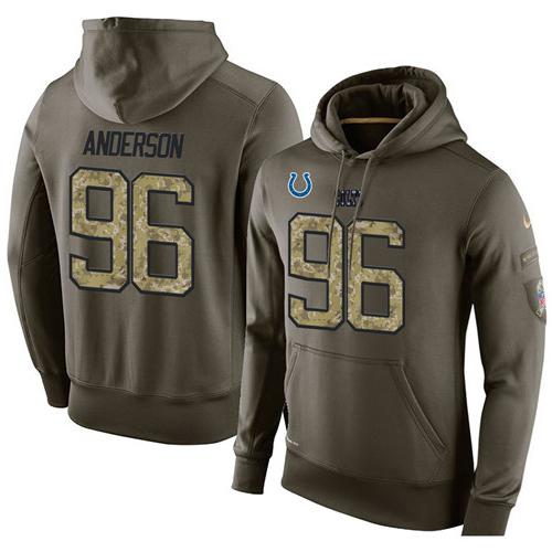 NFL Men's Nike Indianapolis Colts #96 Henry Anderson Stitched Green Olive Salute To Service KO Performance Hoodie NFL Men's Nike Indianapolis Colts #96 Henry Anderson Stitched Green Olive Salute To Service KO Performance Hoodie