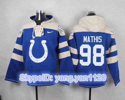 Nike Colts #98 Robert Mathis Royal Blue Player Pullover NFL Hoodie Nike Colts #98 Robert Mathis Royal Blue Player Pullover NFL Hoodie