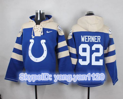 Nike Colts #92 Bjoern Werner Royal Blue Player Pullover NFL Hoodie