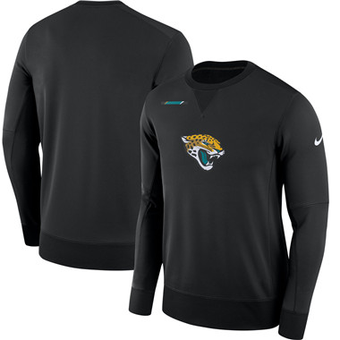 Men's Jacksonville Jaguars Nike Black Sideline Team Logo Performance Sweatshirt Men's Jacksonville Jaguars Nike Black Sideline Team Logo Performance Sweatshirt