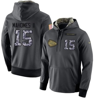 Nike Chiefs #15 Patrick Mahomes II Stitched Black Men's Anthracite Salute to Service Player Performance Hoodie Nike Chiefs #15 Patrick Mahomes II Stitched Black Men's Anthracite Salute to Service Player Performance Hoodie