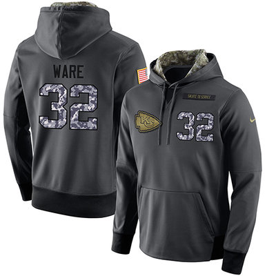 NFL Men's Nike Kansas City Chiefs #32 Spencer Ware Stitched Black Anthracite Salute to Service Player Performance Hoodie NFL Men's Nike Kansas City Chiefs #32 Spencer Ware Stitched Black Anthracite Salute to Service Player Performance Hoodie
