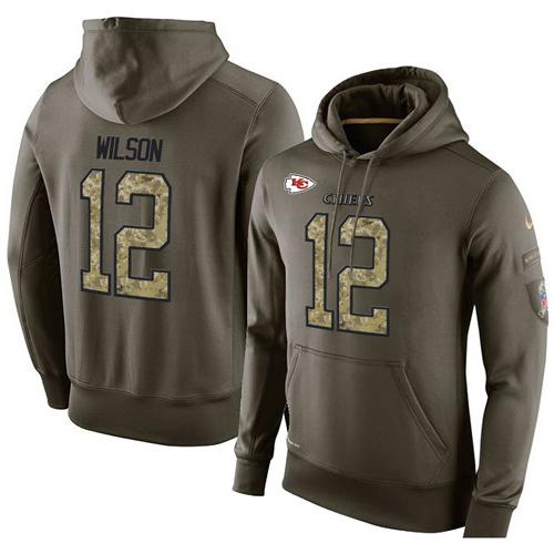 NFL Men's Nike Kansas City Chiefs #12 Albert Wilson Stitched Green Olive Salute To Service KO Performance Hoodie NFL Men's Nike Kansas City Chiefs #12 Albert Wilson Stitched Green Olive Salute To Service KO Performance Hoodie