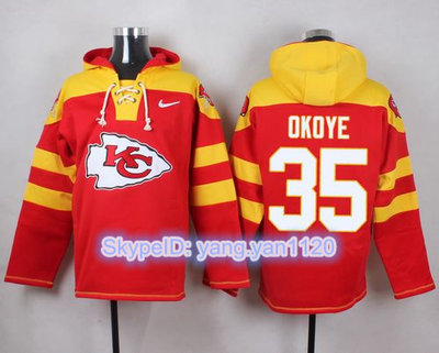 Nike Chiefs #35 Christian Okoye Red Player Pullover NFL Hoodie Nike Chiefs #35 Christian Okoye Red Player Pullover NFL Hoodie