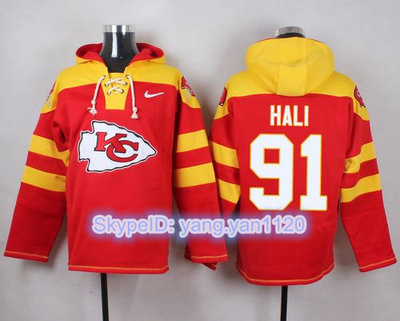 Nike Chiefs #91 Tamba Hali Red Player Pullover NFL Hoodie Nike Chiefs #91 Tamba Hali Red Player Pullover NFL Hoodie