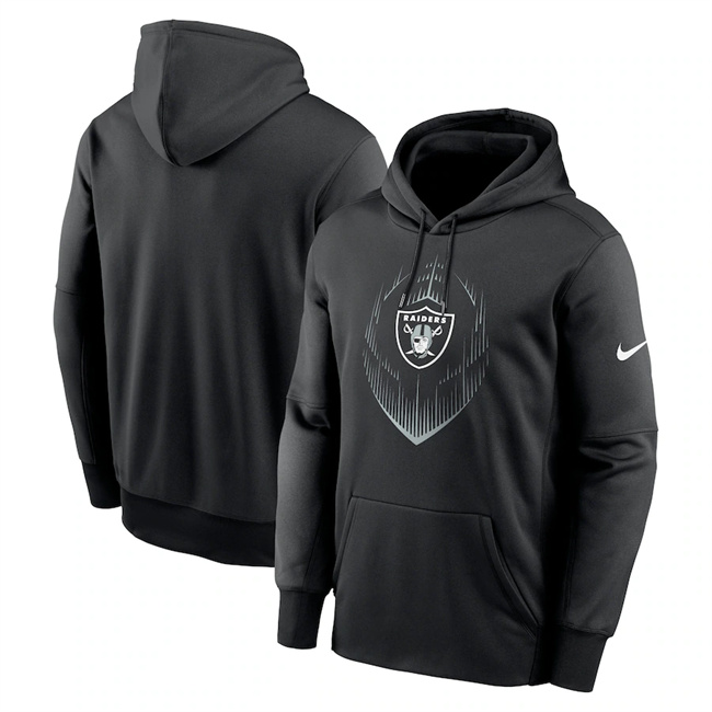 Men's Las Vegas Raiders Black Icon Performance Pullover Hoodie Men's Las Vegas Raiders Black Icon Performance Pullover Hoodie