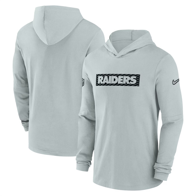 Men's Las Vegas Raiders Grey Sideline Performance Hoodie Men's Las Vegas Raiders Grey Sideline Performance Hoodie