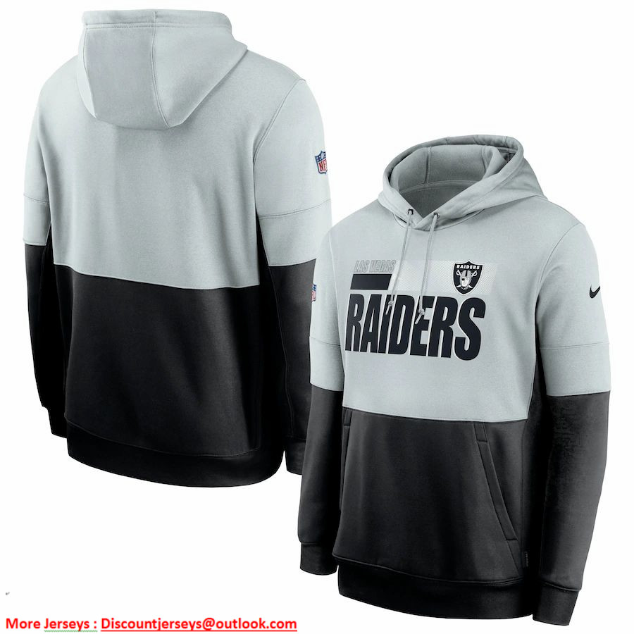 Las Vegas Raiders Nike Sideline Impact Lockup Performance Pullover Hoodie Silver Black Las Vegas Raiders Nike Sideline Impact Lockup Performance Pullover Hoodie Silver Black