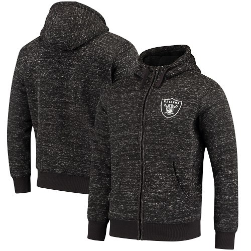 Men's Oakland Raiders G-III Sports by Carl Banks Heathered Black Discovery Sherpa Full-Zip Jacket Men's Oakland Raiders G-III Sports by Carl Banks Heathered Black Discovery Sherpa Full-Zip Jacket