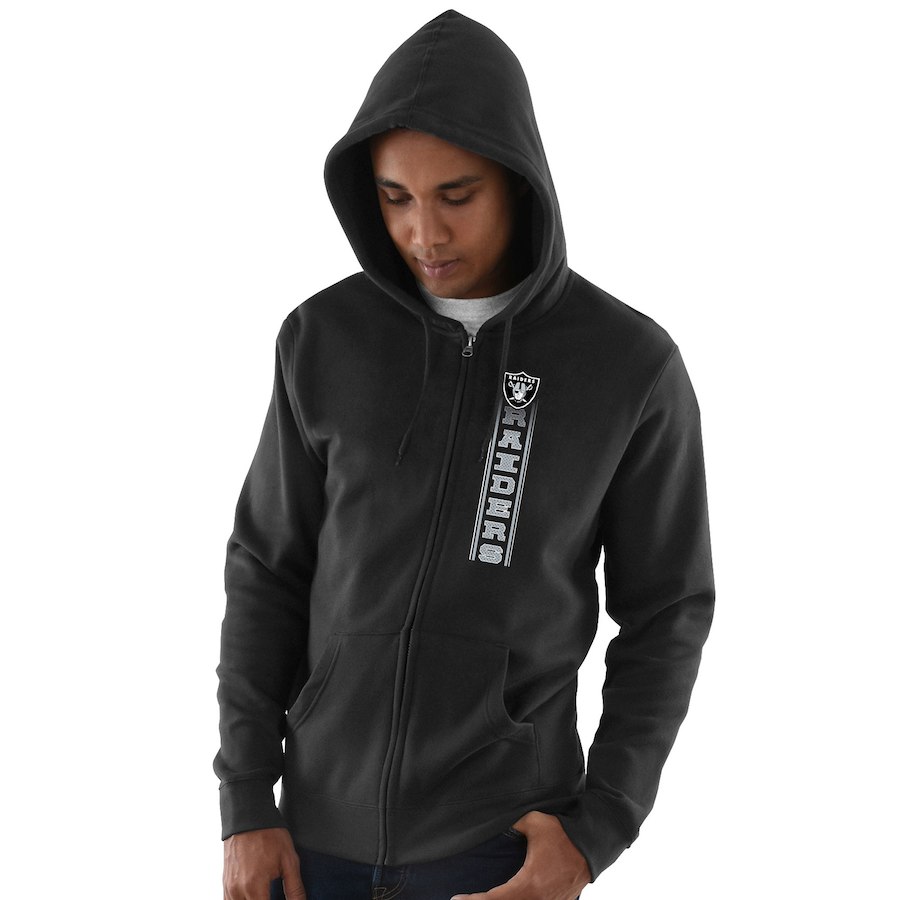 Oakland Raiders Hook And Ladder Full Zip Hoodie Black Oakland Raiders Hook And Ladder Full Zip Hoodie Black