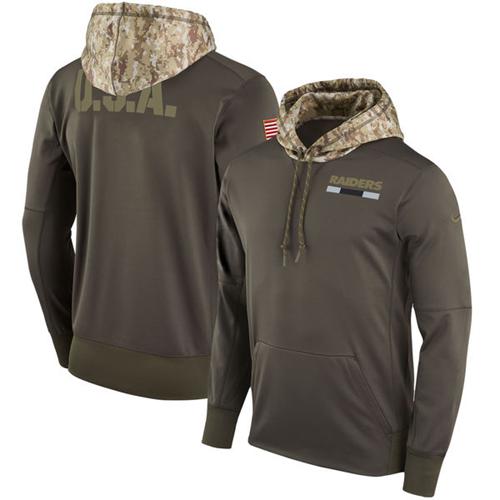 Men's Oakland Raiders Nike Olive Salute to Service Sideline Therma Pullover Hoodie Men's Oakland Raiders Nike Olive Salute to Service Sideline Therma Pullover Hoodie