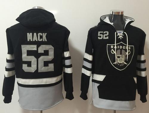 Nike Raiders #52 Khalil Mack Black Grey Name & Number Pullover NFL Hoodie Nike Raiders #52 Khalil Mack Black Grey Name & Number Pullover NFL Hoodie