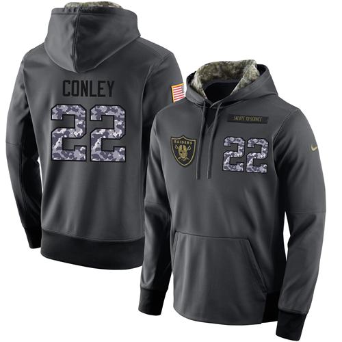 Men's Nike Oakland Raiders #22 Gareon Conley Stitched Black Anthracite Salute to Service Player Performance Hoodie Men's Nike Oakland Raiders #22 Gareon Conley Stitched Black Anthracite Salute to Service Player Performance Hoodie