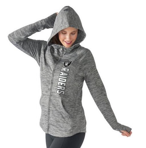 Women's NFL Oakland Raiders G-III 4Her by Carl Banks Recovery Full-Zip Hoodie Heathered Gray Women's NFL Oakland Raiders G-III 4Her by Carl Banks Recovery Full-Zip Hoodie Heathered Gray