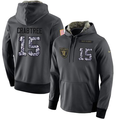 NFL Men's Nike Oakland Raiders #15 Michael Crabtree Stitched Black Anthracite Salute to Service Player Performance Hoodie NFL Men's Nike Oakland Raiders #15 Michael Crabtree Stitched Black Anthracite Salute to Service Player Performance Hoodie