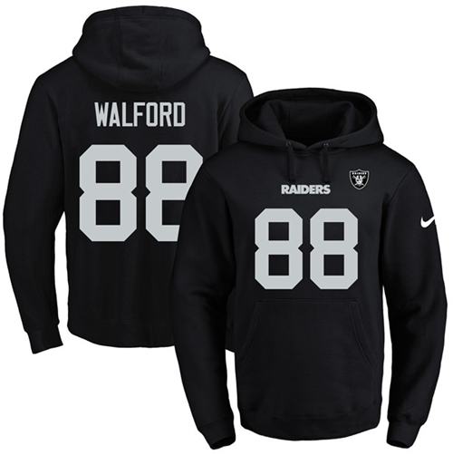 Nike Raiders #88 Clive Walford Black Name & Number Pullover NFL Hoodie Nike Raiders #88 Clive Walford Black Name & Number Pullover NFL Hoodie