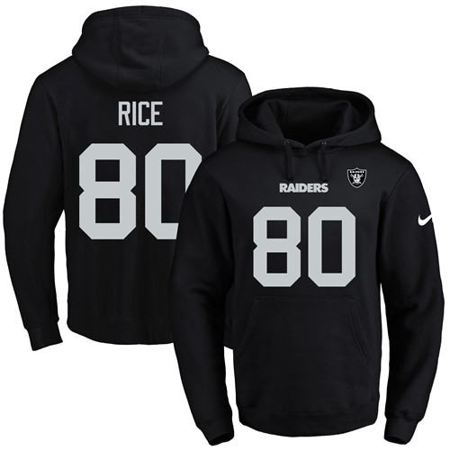 Nike Raiders #80 Jerry Rice Black Name & Number Pullover NFL Hoodie Nike Raiders #80 Jerry Rice Black Name & Number Pullover NFL Hoodie