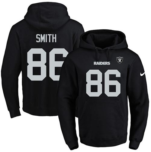 Nike Raiders #86 Lee Smith Black Name & Number Pullover NFL Hoodie Nike Raiders #86 Lee Smith Black Name & Number Pullover NFL Hoodie