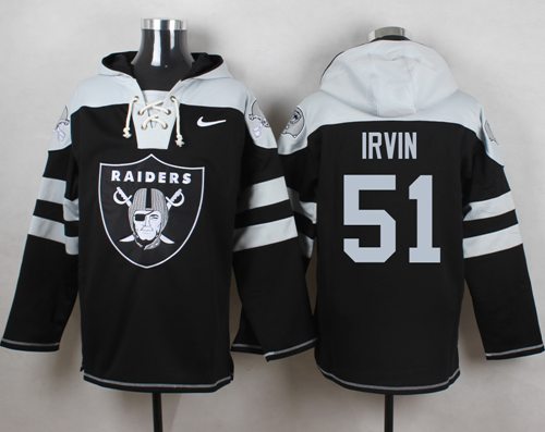 Nike Raiders #51 Bruce Irvin Black Player Pullover NFL Hoodie Nike Raiders #51 Bruce Irvin Black Player Pullover NFL Hoodie