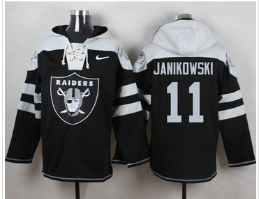 Nike Oakland Raiders #11 Sebastian Janikowski Black Player Pullover NFL Hoodie Nike Oakland Raiders #11 Sebastian Janikowski Black Player Pullover NFL Hoodie
