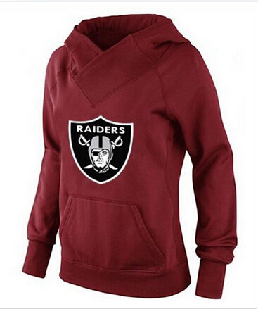 Women's Oakland Raiders Logo Pullover Hoodie Red Women's Oakland Raiders Logo Pullover Hoodie Red