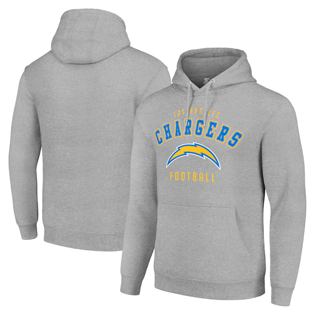 Men's Los Angeles Chargers Grey Pullover Hoodie Men's Los Angeles Chargers Grey Pullover Hoodie