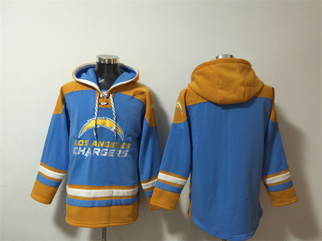 Men's Los Angeles Chargers Blank Blue Ageless Must-Have Lace-Up Pullover Hoodie Men's Los Angeles Chargers Blank Blue Ageless Must-Have Lace-Up Pullover Hoodie