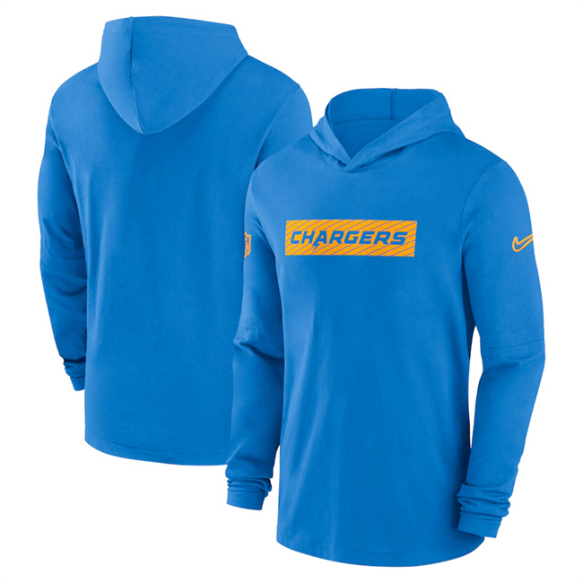Men's Los Angeles Chargers Blue Sideline Performance Hoodie Men's Los Angeles Chargers Blue Sideline Performance Hoodie