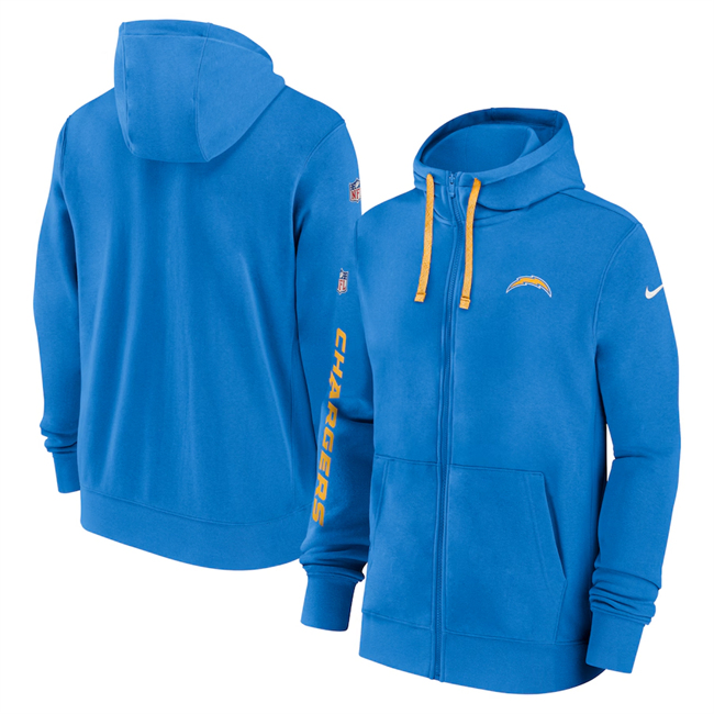 Men's Los Angeles Chargers Blue 2024 Team Full-Zip Hoodie Men's Los Angeles Chargers Blue 2024 Team Full-Zip Hoodie