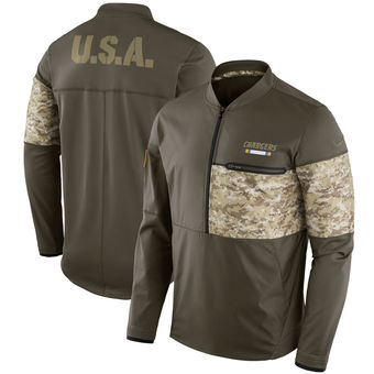 Nike Chargers Olive Salute to Service Sideline Hybrid Half-Zip Pullover Jacket Nike Chargers Olive Salute to Service Sideline Hybrid Half-Zip Pullover Jacket