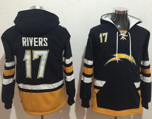 Nike Chargers #17 Philip Rivers Navy Blue Gold Name & Number Pullover NFL Hoodie Nike Chargers #17 Philip Rivers Navy Blue Gold Name & Number Pullover NFL Hoodie