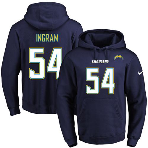 Nike Chargers #54 Melvin Ingram Navy Blue Name & Number Pullover NFL Hoodie Nike Chargers #54 Melvin Ingram Navy Blue Name & Number Pullover NFL Hoodie