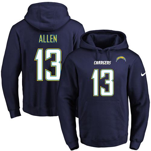 Nike Chargers #13 Keenan Allen Navy Blue Name & Number Pullover NFL Hoodie Nike Chargers #13 Keenan Allen Navy Blue Name & Number Pullover NFL Hoodie