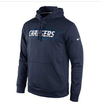 San Diego Chargers Nike KO Speed Wordmark Performance Hoodie Navy Blue