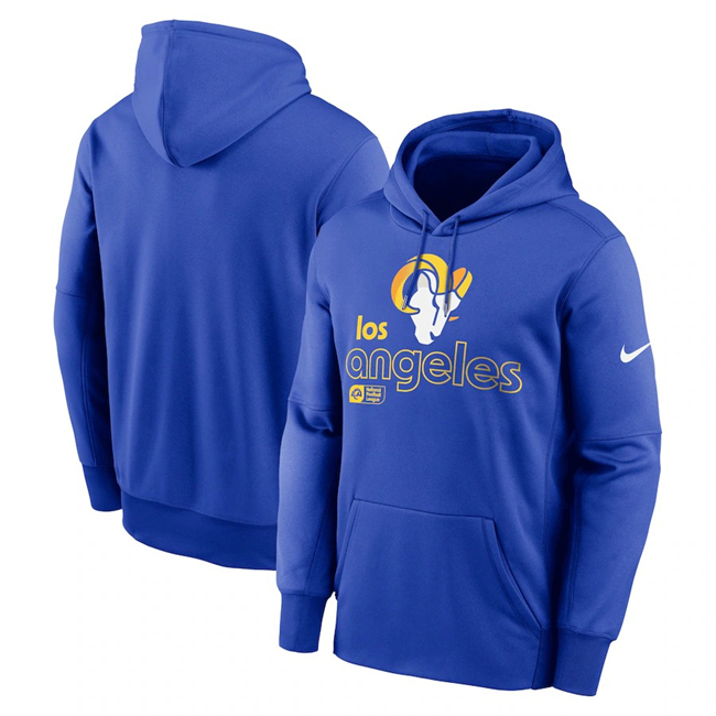 Men's Los Angeles Rams Royal Performance Pullover Hoodie Men's Los Angeles Rams Royal Performance Pullover Hoodie