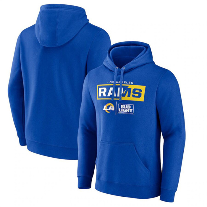 Men's Los Angeles Rams Blue X Bud Light Pullover Hoodie Men's Los Angeles Rams Blue X Bud Light Pullover Hoodie