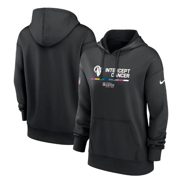 Women's Los Angeles Rams 2022 Black NFL Crucial Catch Therma Performance Pullover Hoodie(Run Small) Women's Los Angeles Rams 2022 Black NFL Crucial Catch Therma Performance Pullover Hoodie(Run Small)