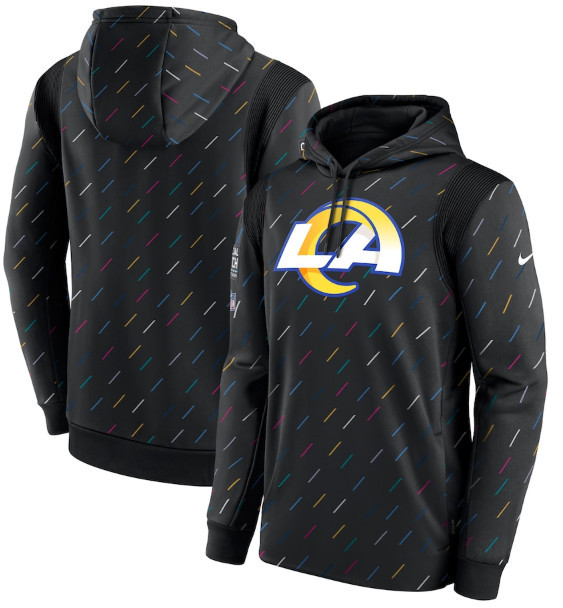 Men's Los Angeles Rams 2021 Charcoal Crucial Catch Therma Pullover Hoodie Men's Los Angeles Rams 2021 Charcoal Crucial Catch Therma Pullover Hoodie