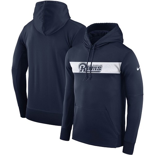 Men's Los Angeles Rams Nike Navy Sideline Team Performance Pullover Hoodie Men's Los Angeles Rams Nike Navy Sideline Team Performance Pullover Hoodie