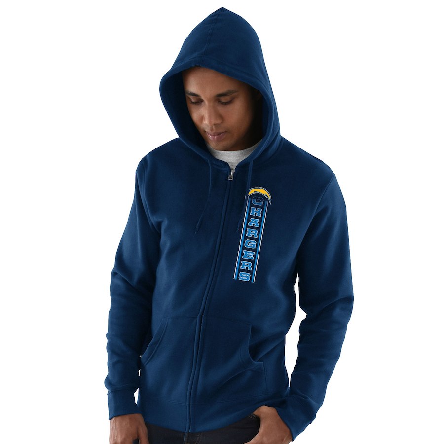 Los Angeles Chargers Hook And Ladder Full Zip Hoodie Navy Los Angeles Chargers Hook And Ladder Full Zip Hoodie Navy