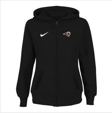 Women Los Angeles Rams Stadium Rally Full Zip Hoodie Black Women Los Angeles Rams Stadium Rally Full Zip Hoodie Black