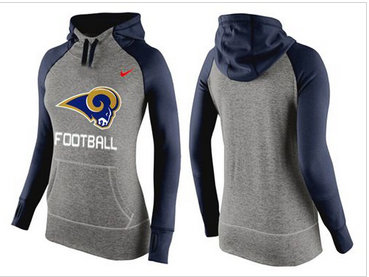 Women Nike Los Angeles RamsPerformance Hoodie Grey & Dark Blue Women Nike Los Angeles RamsPerformance Hoodie Grey & Dark Blue