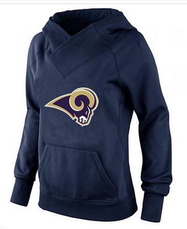 Women's Los Angeles Rams Logo Pullover Hoodie Navy Blue