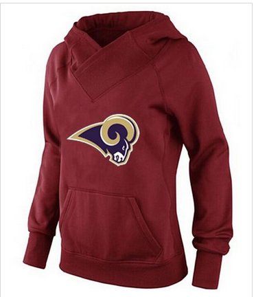 Women's Los Angeles Rams Logo Pullover Hoodie Red Women's Los Angeles Rams Logo Pullover Hoodie Red