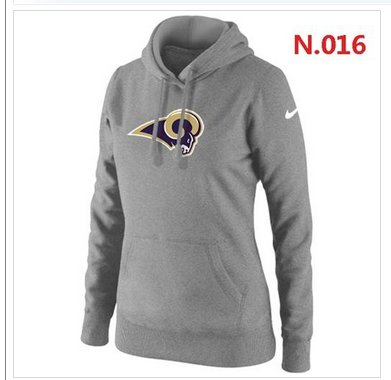 Women's Los Angeles Rams Logo Pullover Hoodie Grey