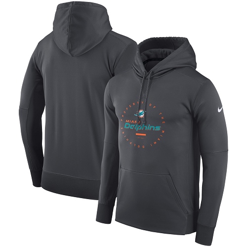 Men's Miami Dolphins Nike Charcoal Sideline Property Of Wordmark Logo Performance Pullover Hoodie Men's Miami Dolphins Nike Charcoal Sideline Property Of Wordmark Logo Performance Pullover Hoodie